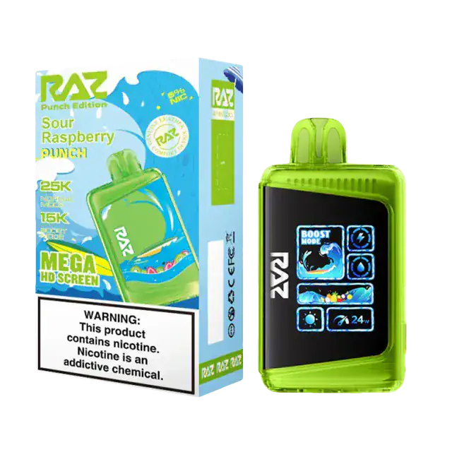 Sour Raspberry Punch - RAZ LTX DC25000 Disposable Vape JellyPuffs