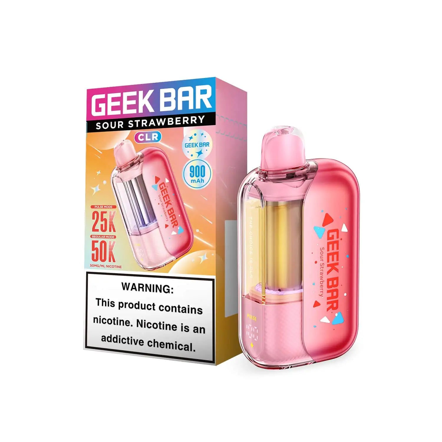 Sour Strawberry - Geek Bar CLR 50k Disposable Vape JellyPuffs