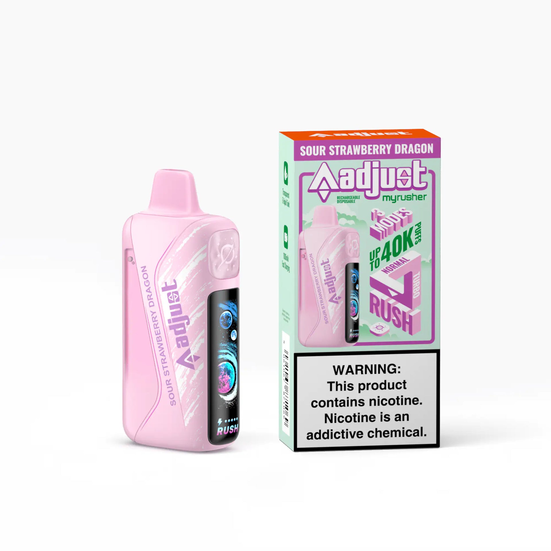 YUPITERU　marumieZQ-30R Sour Strawberry Dragon – Adjust Myrusher 40K Disposable | JellyPuffs