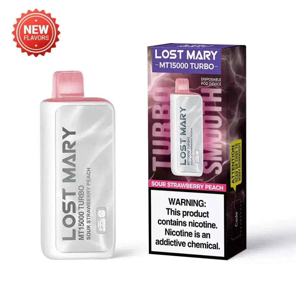 Sour Strawberry Peach - Lost Mary MT15000 Turbo Disposable Vape JellyPuffs
