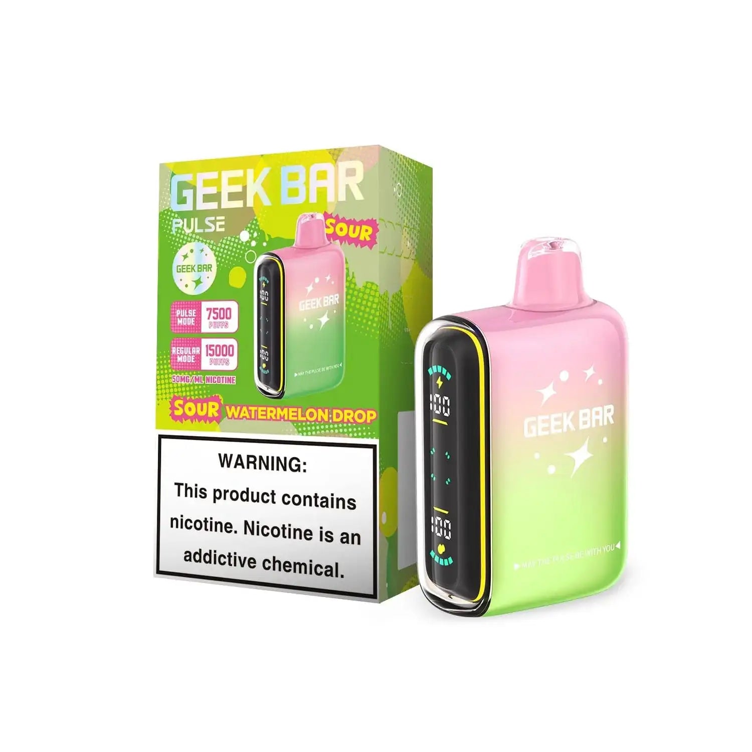 Sour Watermelon Drop - Geek Bar Pulse 15k Disposable Vape JellyPuffs
