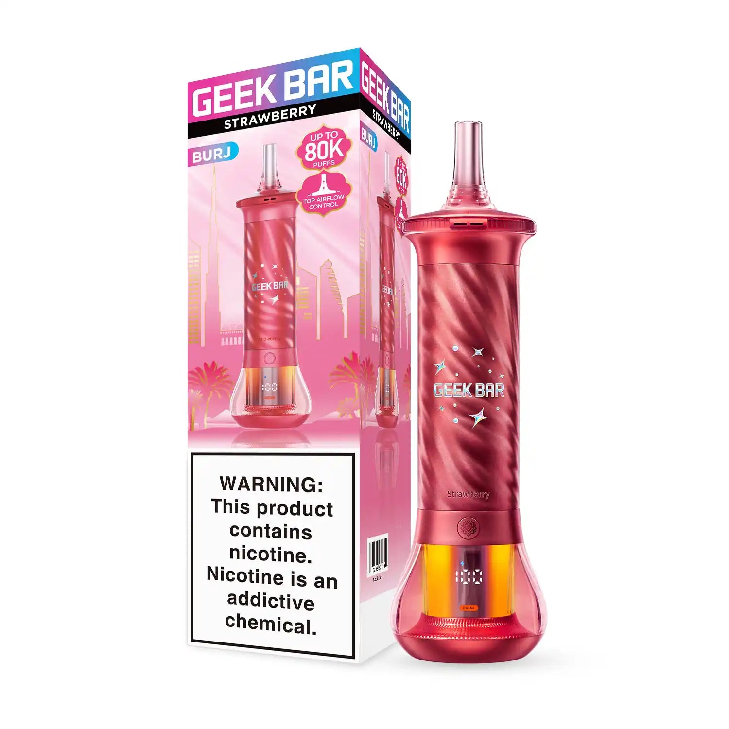 Strawberry - Geek Bar Burj 80k Disposable E-Hookah JellyPuffs