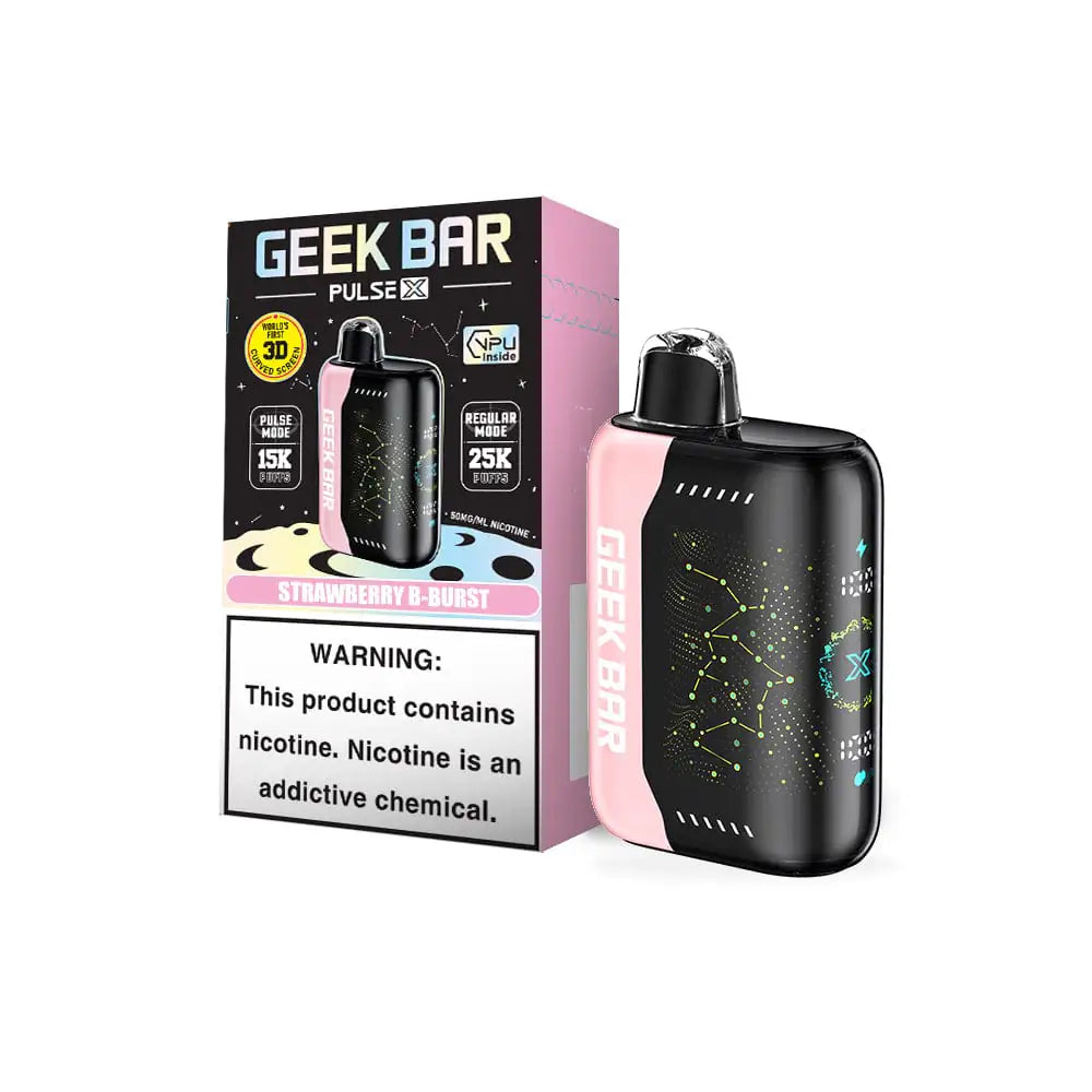 Strawberry B-Burst - Geek  Bar Pulse X 25K Disposable Vape JellyPuffs