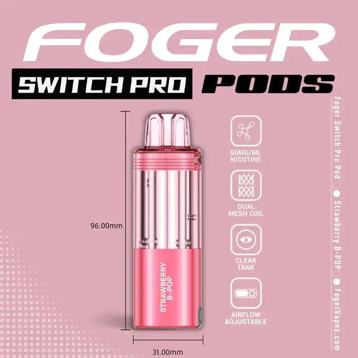 Strawberry B-Pop - Foger Switch Pro 30K Disposable Pod JellyPuffs