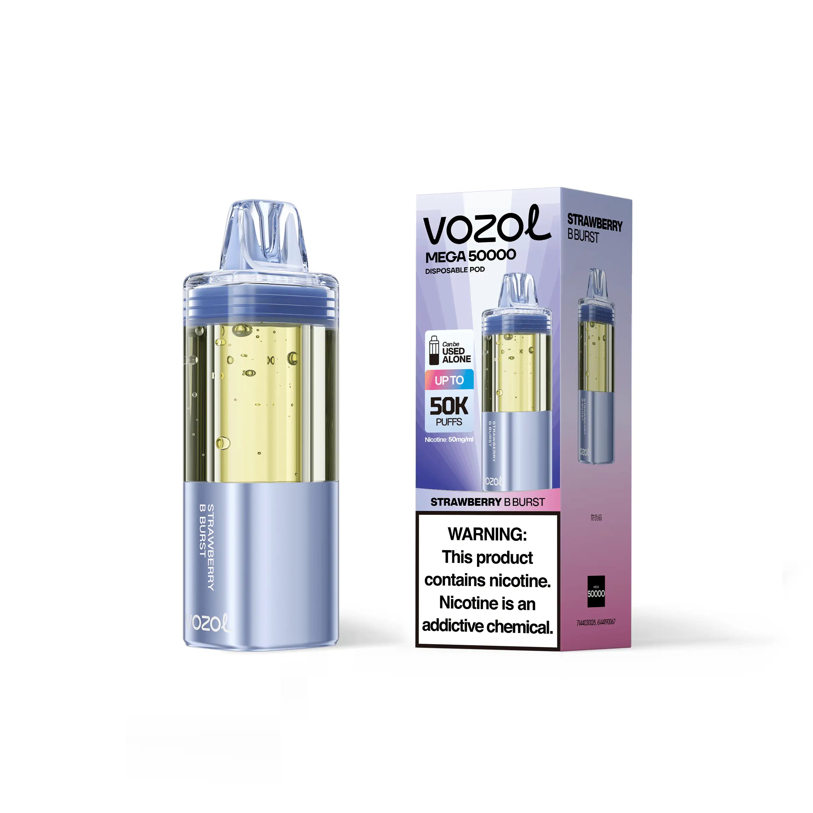 Strawberry B Burst - Vozol Mega 50k Disposable Vape Pod JellyPuffs