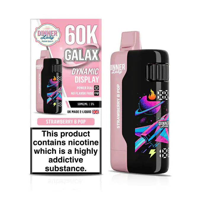 Strawberry B Pop - Dinner Lady Galax 60k Disposable Vape JellyPuffs