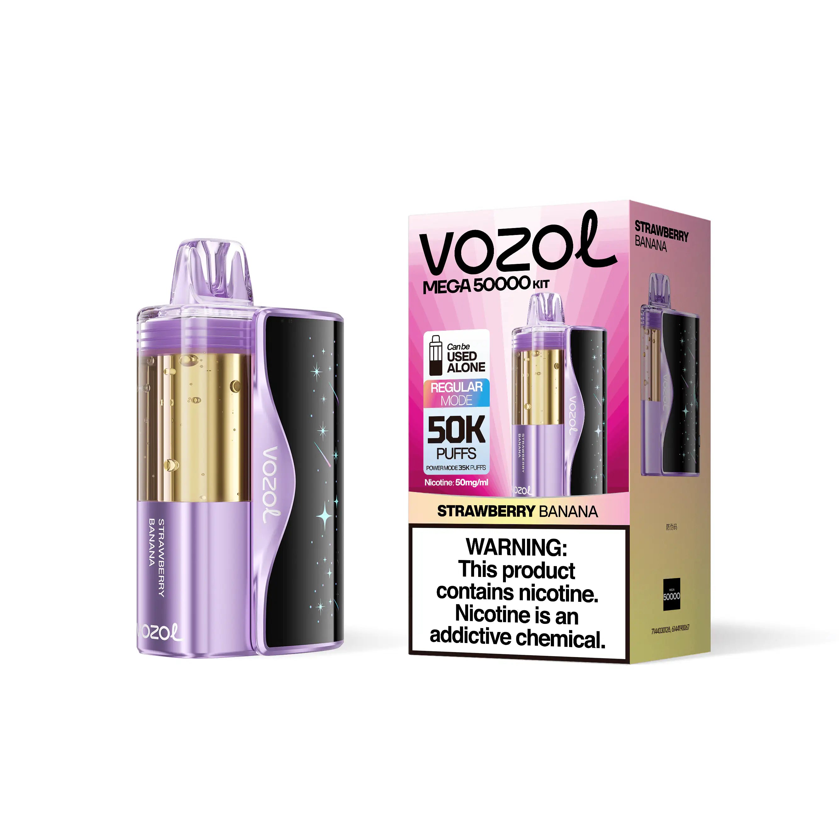 Strawberry Banana - Vozol Mega 50k Disposable Vape Kit JellyPuffs