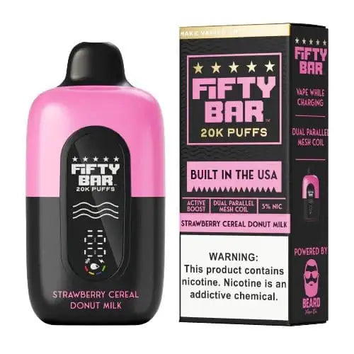 Strawberry Cereal Donut Milk - Fifty Bar 20K Disposable Vape JellyPuffs