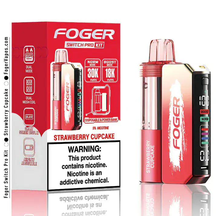 Strawberry Cupcake - Foger Switch Pro 30K Disposable Kit JellyPuffs