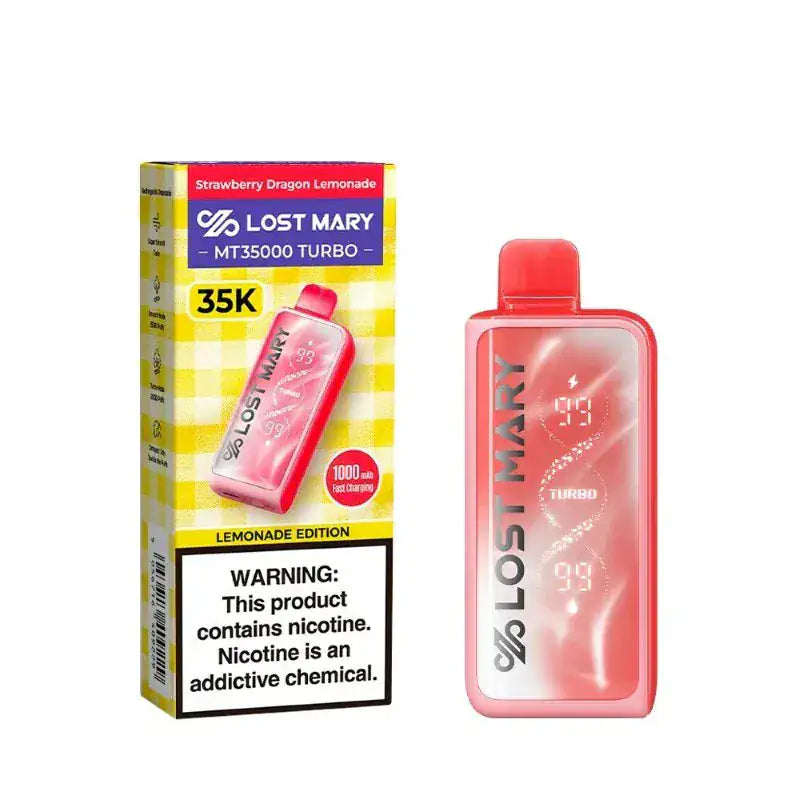 Strawberry Dragon Lemonade - Lost Mary MT35000 Turbo Disposable Vape Lemonade Edition JellyPuffs