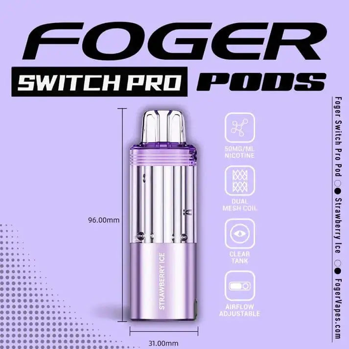 Strawberry Ice - Foger Switch Pro 30K Disposable Pod JellyPuffs