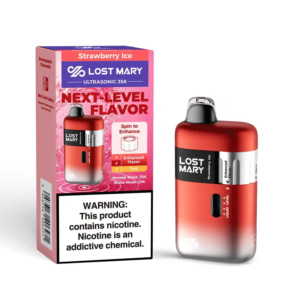 Strawberry Ice - Lost Mary Ultrasonic 35k Disposable Vape JellyPuffs