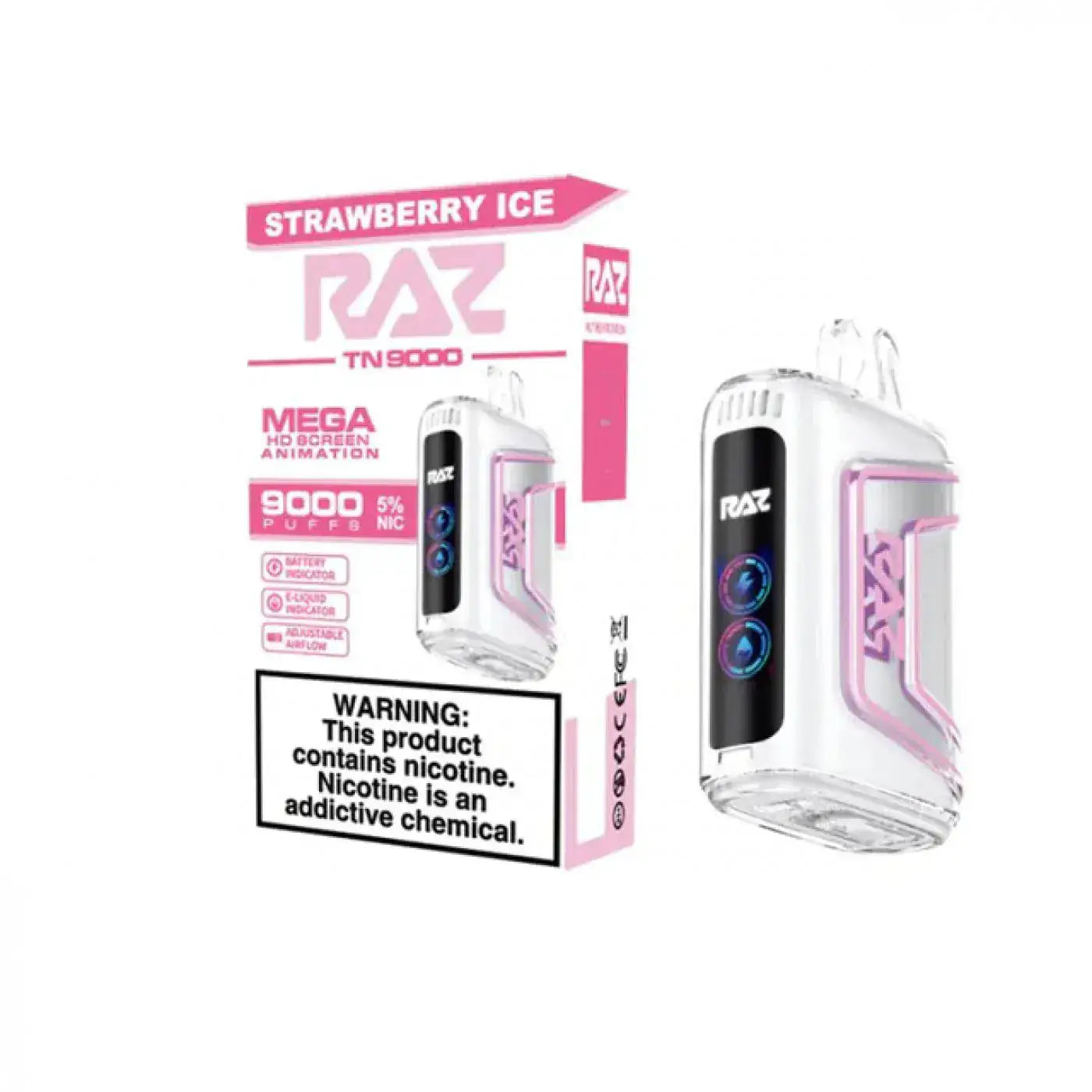 Strawberry Ice - RAZ TN9000 Disposable JellyPuffs