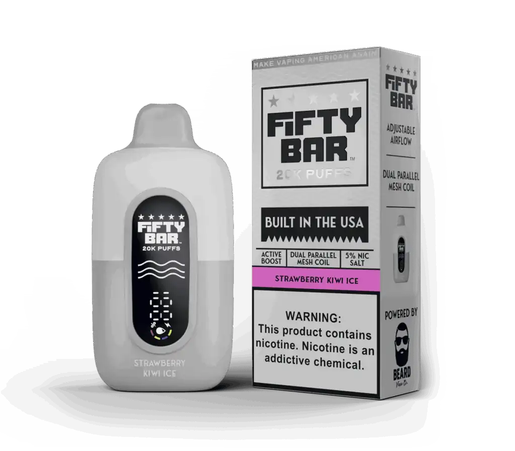 Strawberry Kiwi Ice - Fifty Bar 20K Disposable Vape JellyPuffs