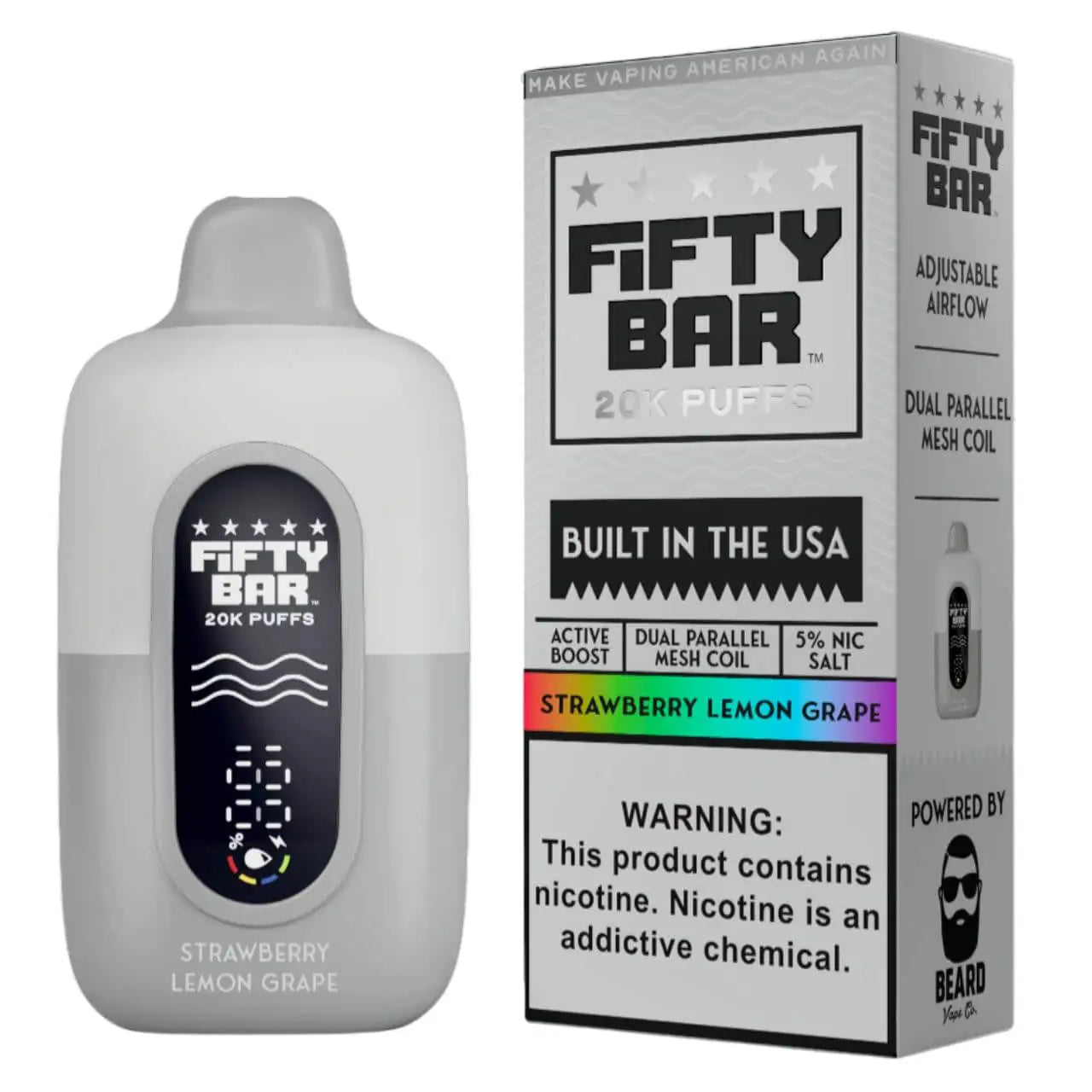Strawberry Lemon Grape - Fifty Bar 20K Disposable Vape JellyPuffs