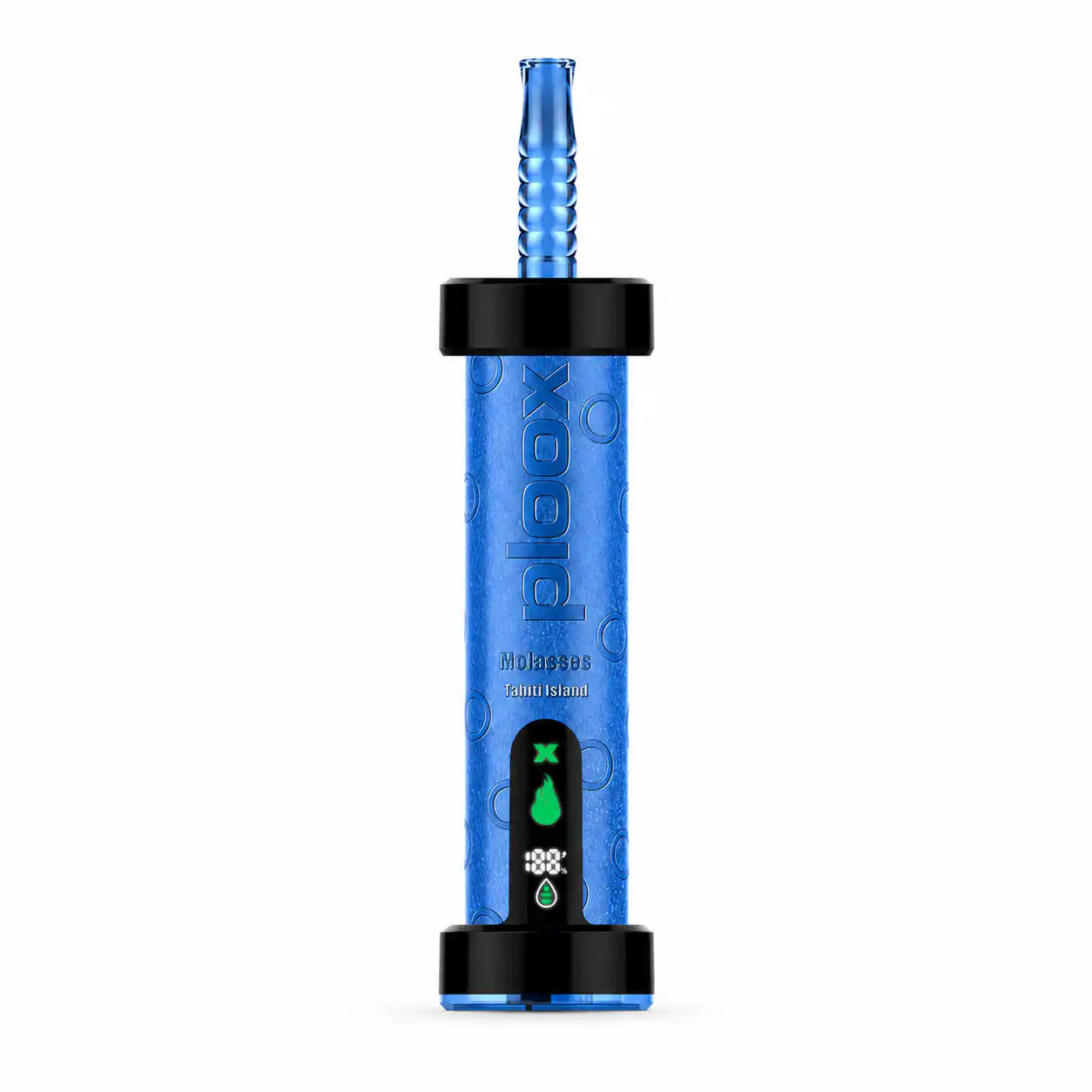 Tahiti Island Ploox Molasses 75K disposable e-hookah by JellyPuffs — an exotic tropical island fruit blend, no ice; up to 75,000 puffs, 40mL, 0.5% (5mg) nicotine, rechargeable shisha vape