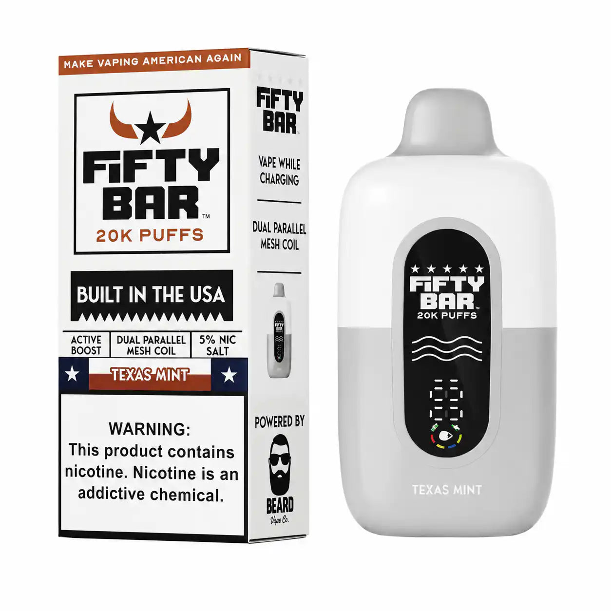 Texas Mint - Fifty Bar 20K Disposable Vape JellyPuffs