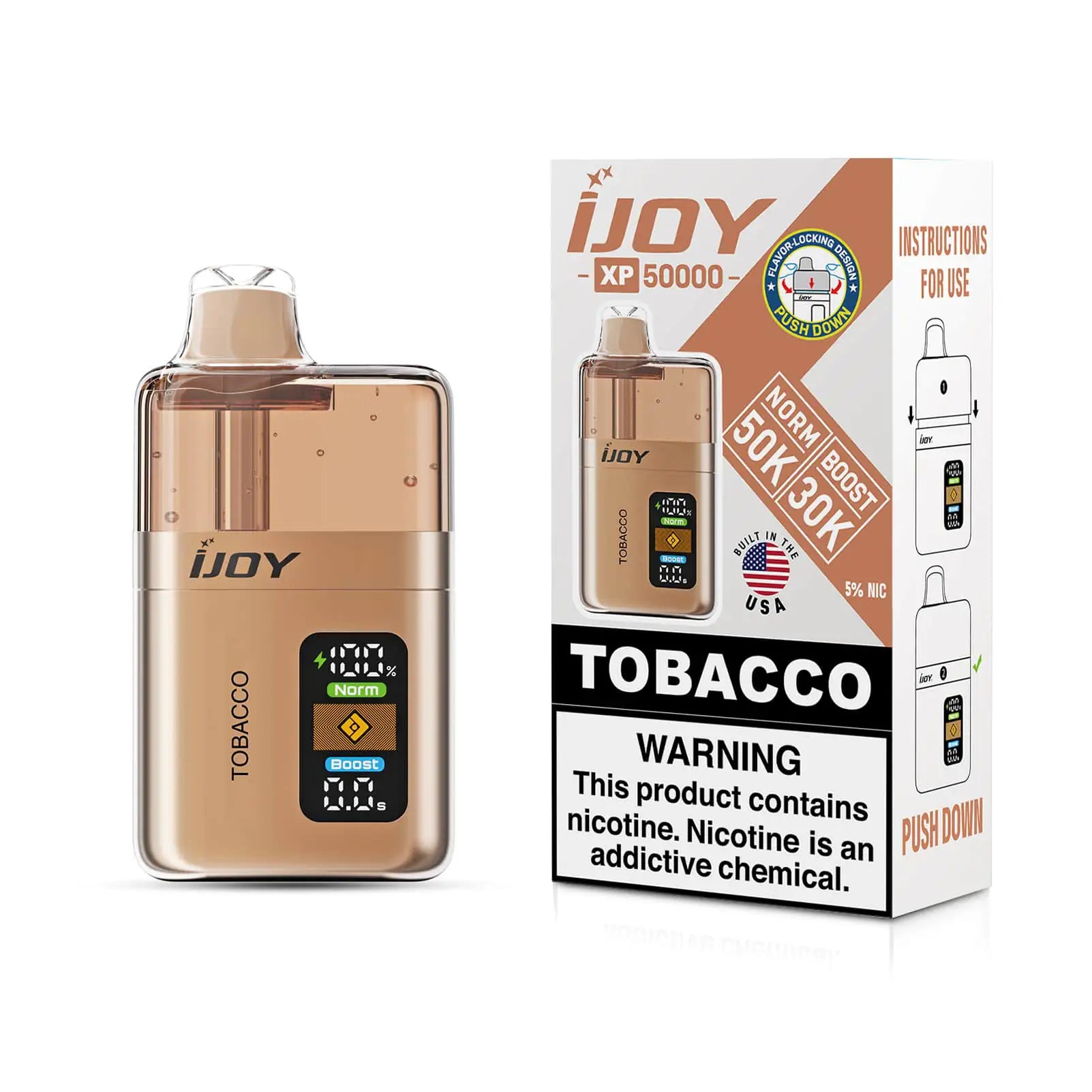 Tobacco- iJoy XP50000 Disposable Vape JellyPuffs