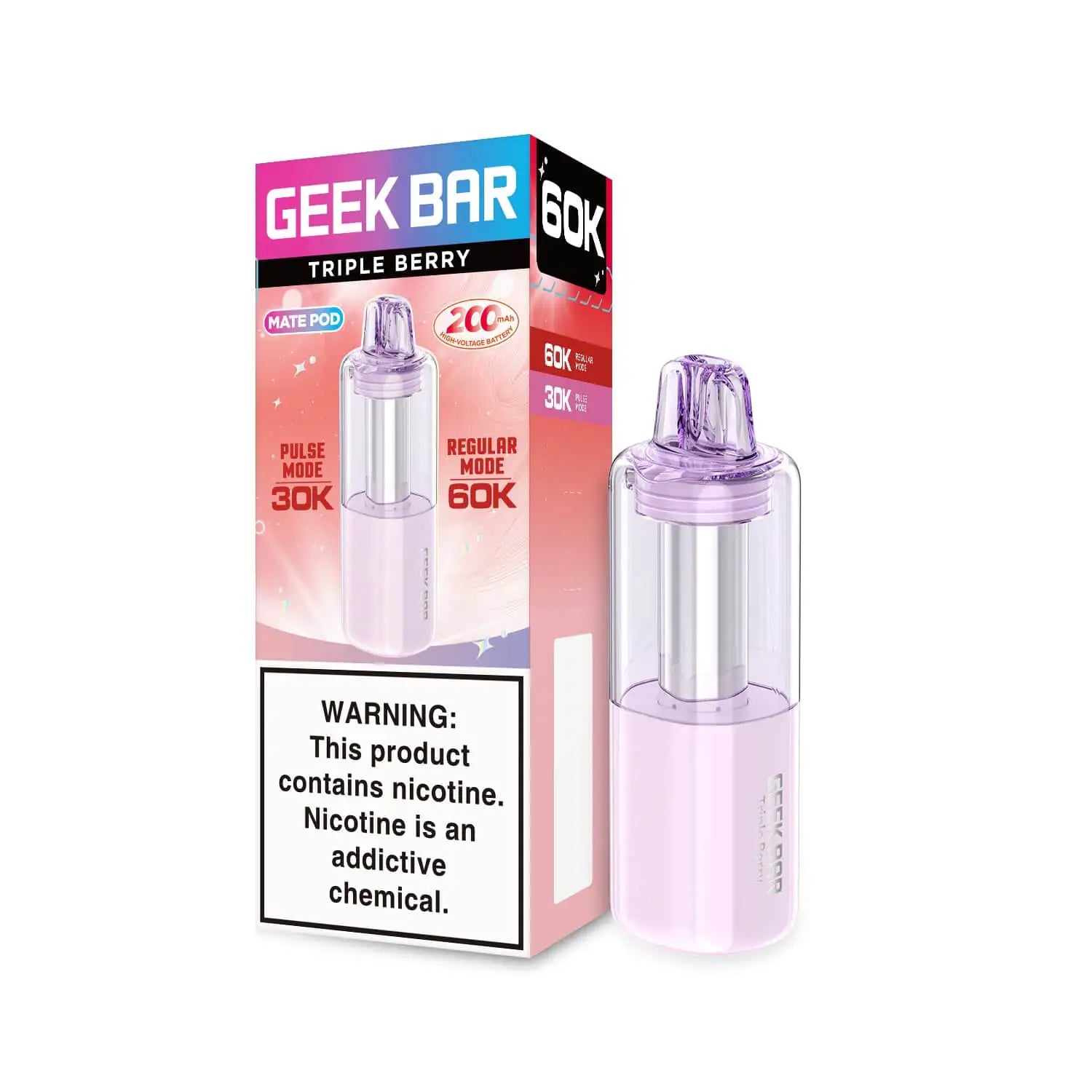 Triple Berry - Geek Bar Mate 60k Disposable Vape Pod JellyPuffs