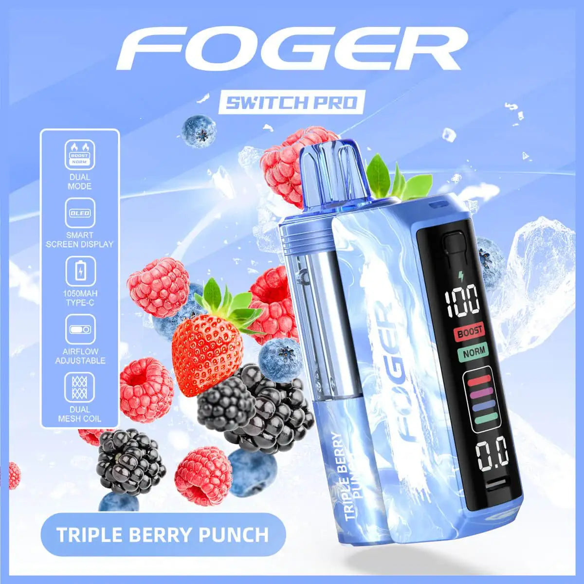 Triple Berry Punch - Foger Switch Pro 30K Disposable Kit JellyPuffs
