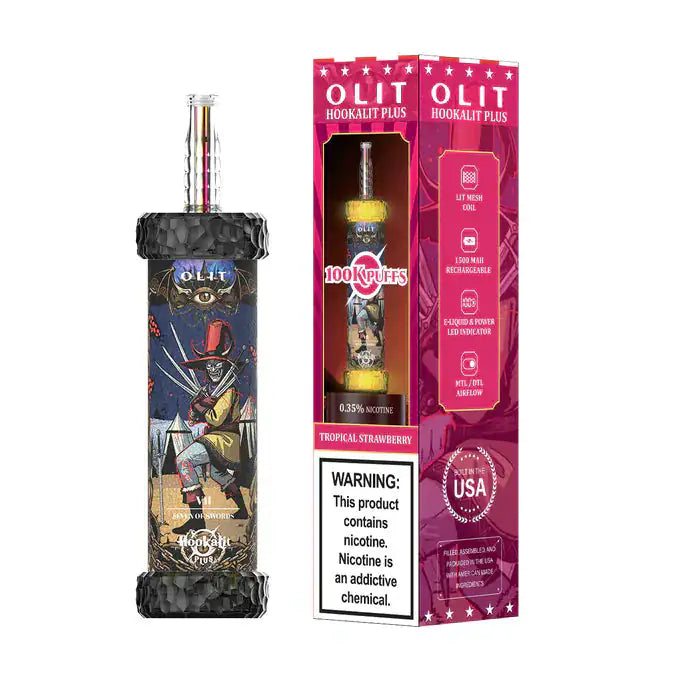 Tropical Strawberry - Olit Hookalit Plus 100K Disposable E-Hookah JellyPuffs
