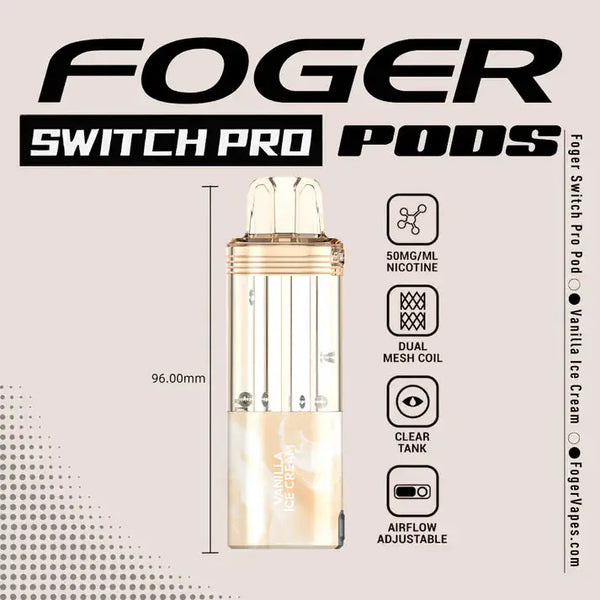 foger switch pro pod Vanilla Ice Cream – 30K How To Set Up Wattage_Fixed V/W Flavor:PACIFIC COOLER