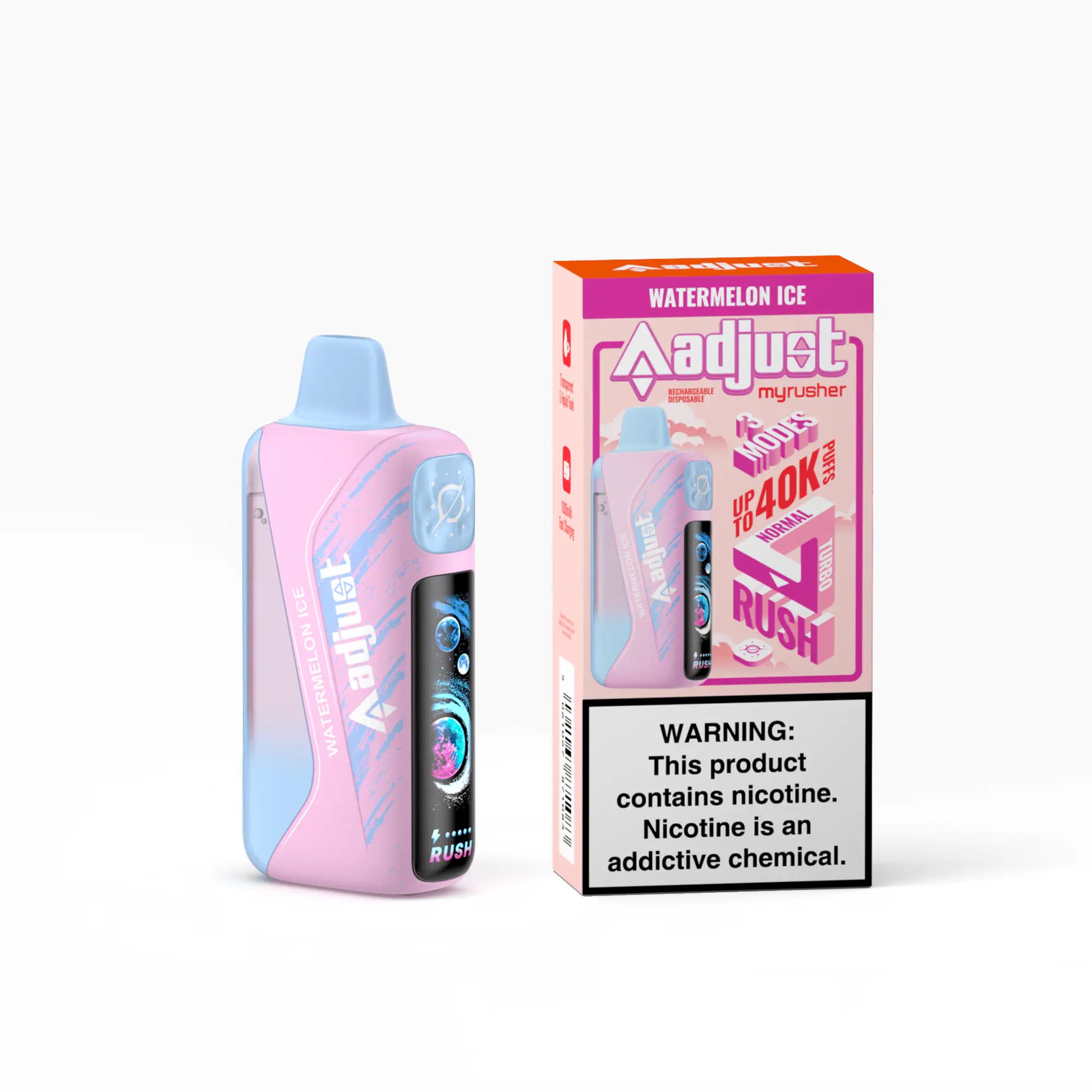 Watermelon Ice - Adjust Myrusher 40k Disposable Vape JellyPuffs