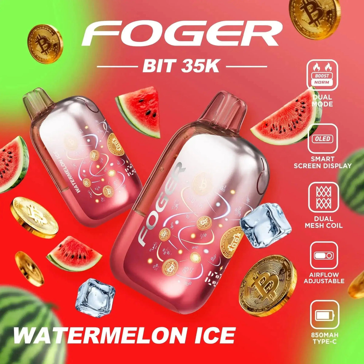 watermelon foger vape Ice Bit 35K Disposable Blue Lotus Flower Rolls 2027 Flavour:Double Mint