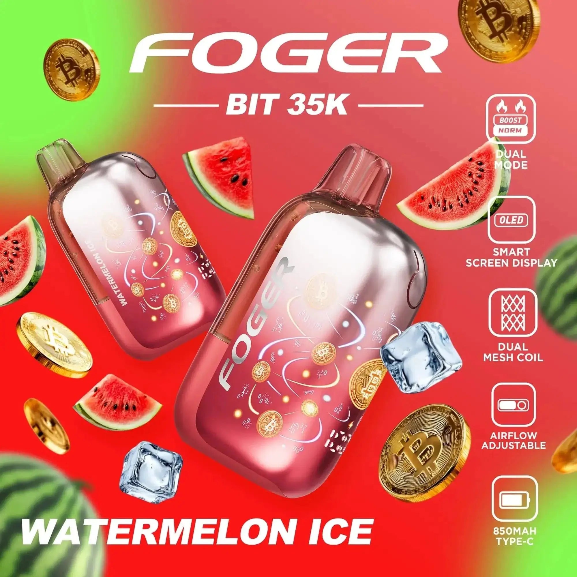 Watermelon Ice - Foger Bit 35k Disposable Vape JellyPuffs