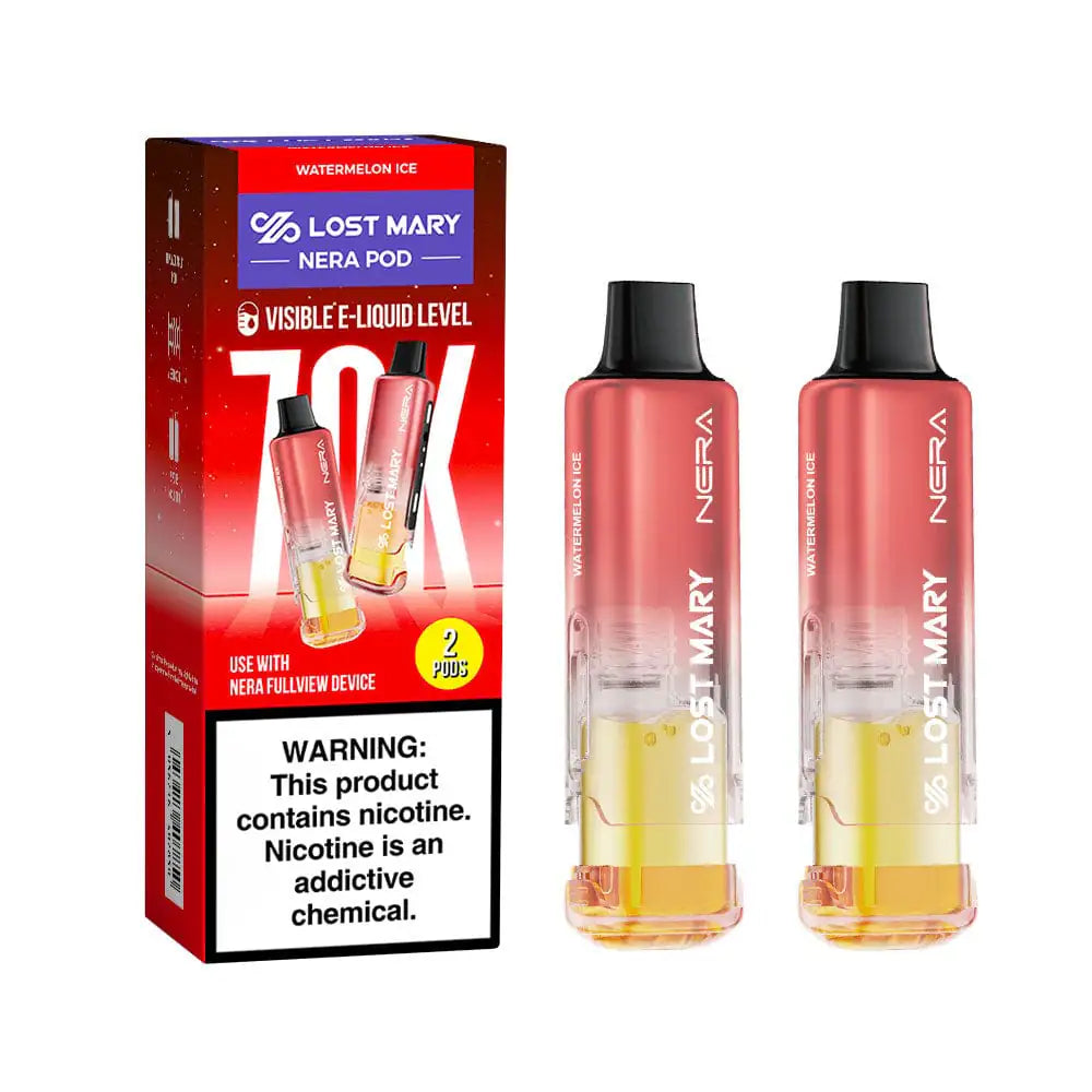 Watermelon Ice - Lost Mary Nera Fullview 70k Disposable Vape Pod JellyPuffs