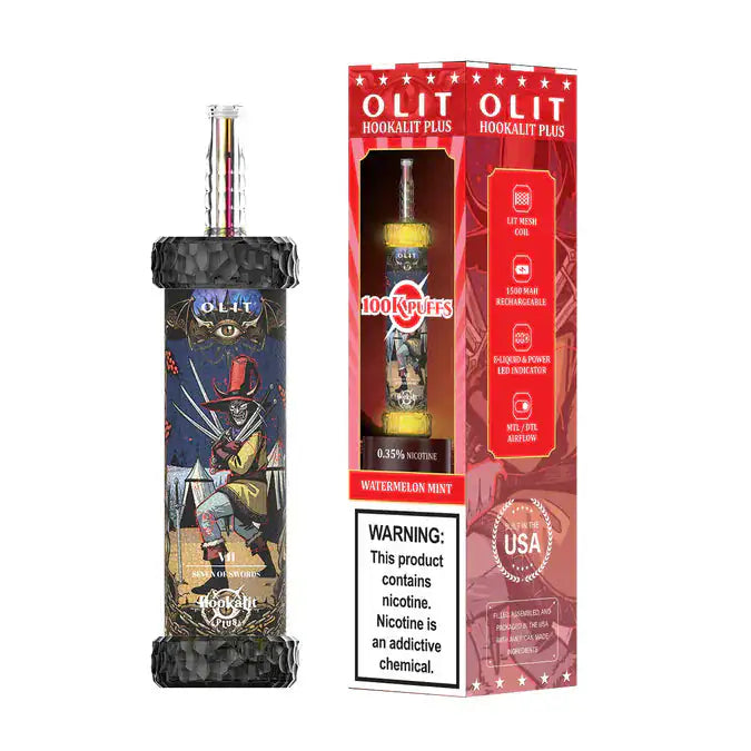 Watermelon Mint - Olit Hookalit Plus 100K Disposable E-Hookah JellyPuffs