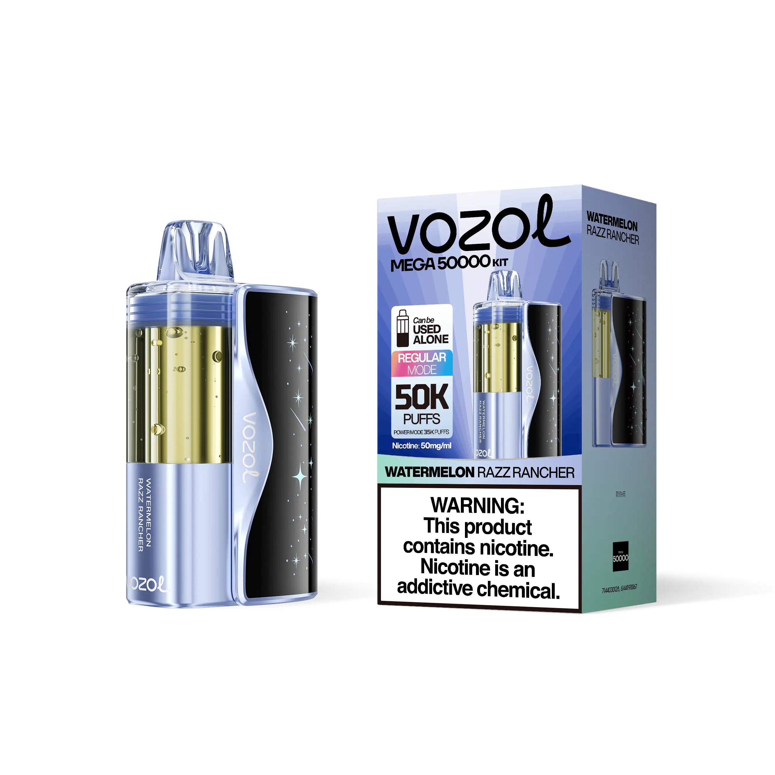 Watermelon Razz Rancher - Vozol Mega 50k Disposable Vape Kit JellyPuffs
