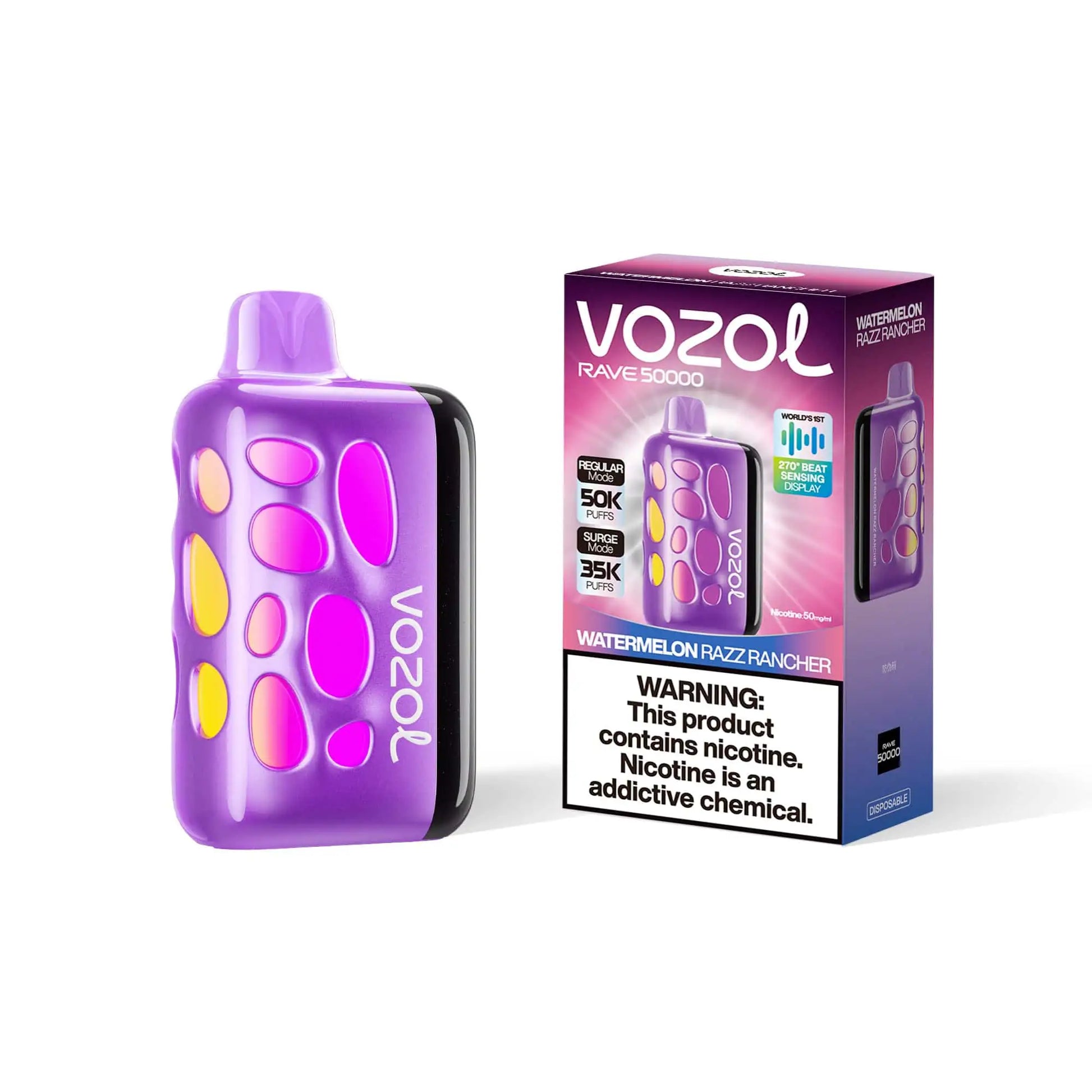 Watermelon Razz Rancher - Vozol Rave 50000 Disposable JellyPuffs