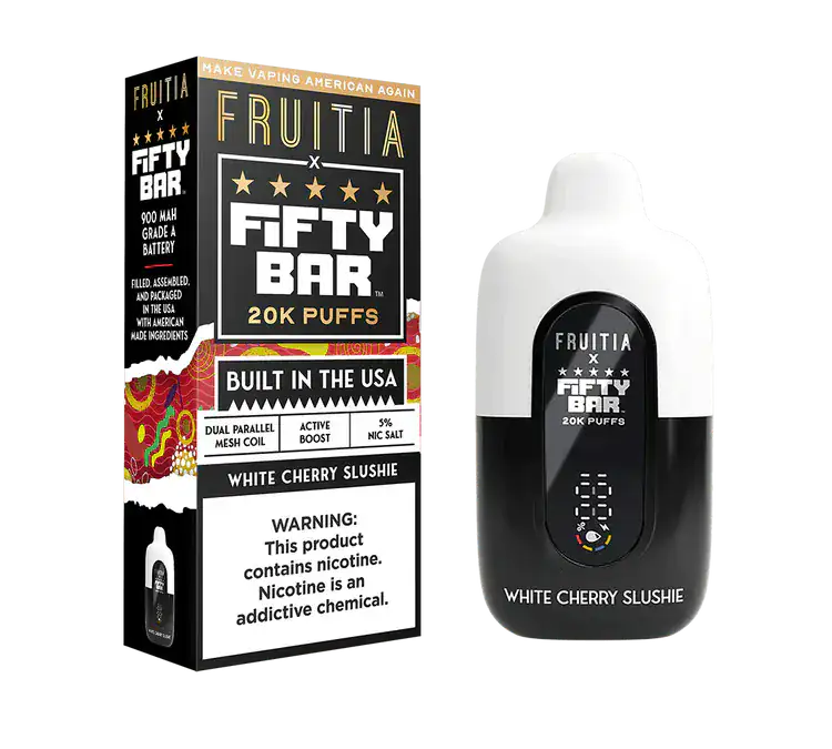 White Cherry Slushie - Fifty Bar 20K Disposable Vape JellyPuffs