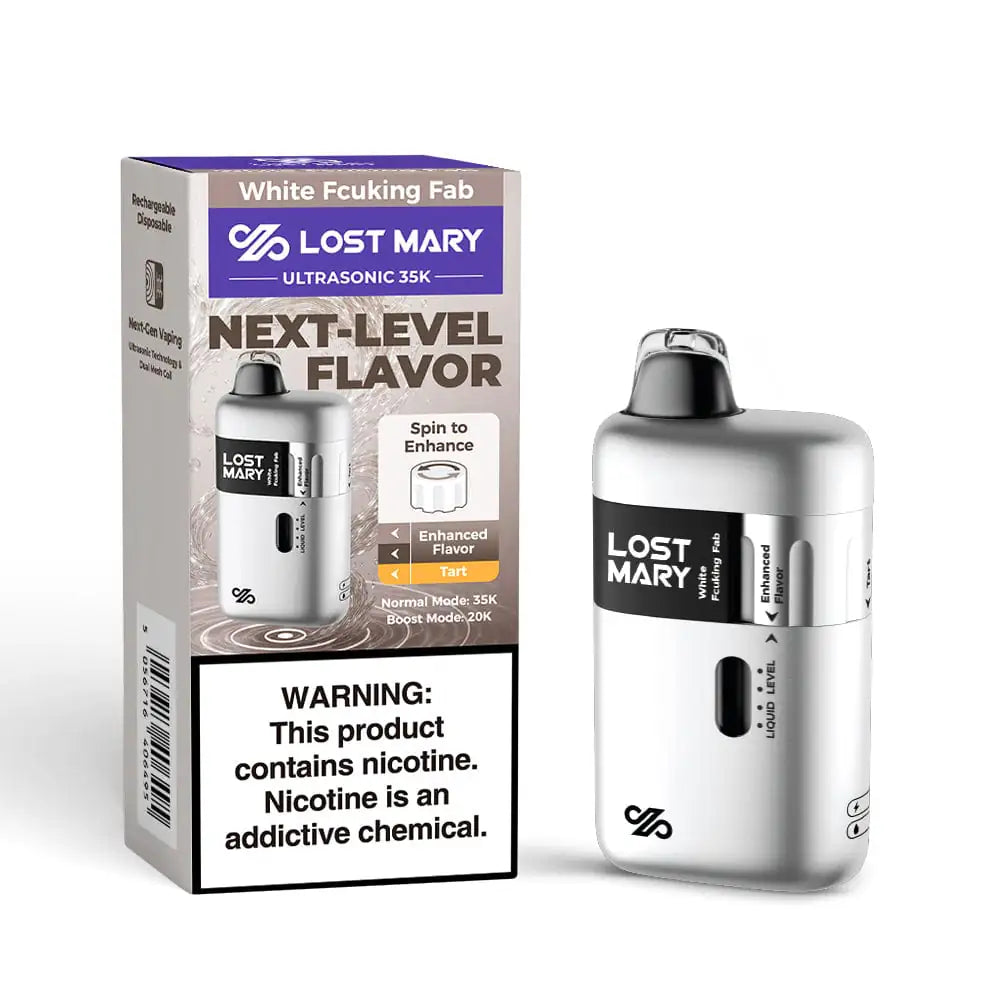 White Fcuking Fab - Lost Mary Ultrasonic 35k Disposable Vape JellyPuffs
