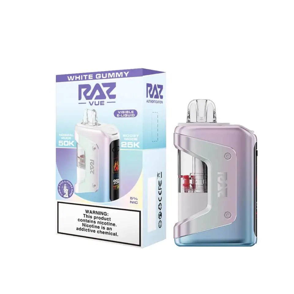 White Gummy - RAZ Vue 50K Disposable Vape Kit JellyPuffs