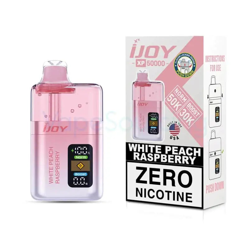 White Peach Raspberry - iJoy XP50000 Zero Nicotine Disposable Vape JellyPuffs