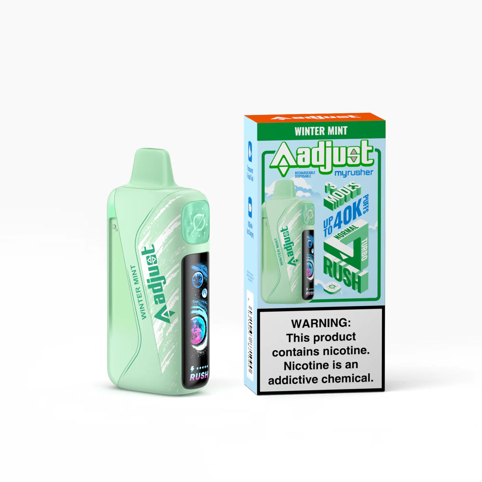 Winter Mint - Adjust Myrusher 40k Disposable Vape JellyPuffs