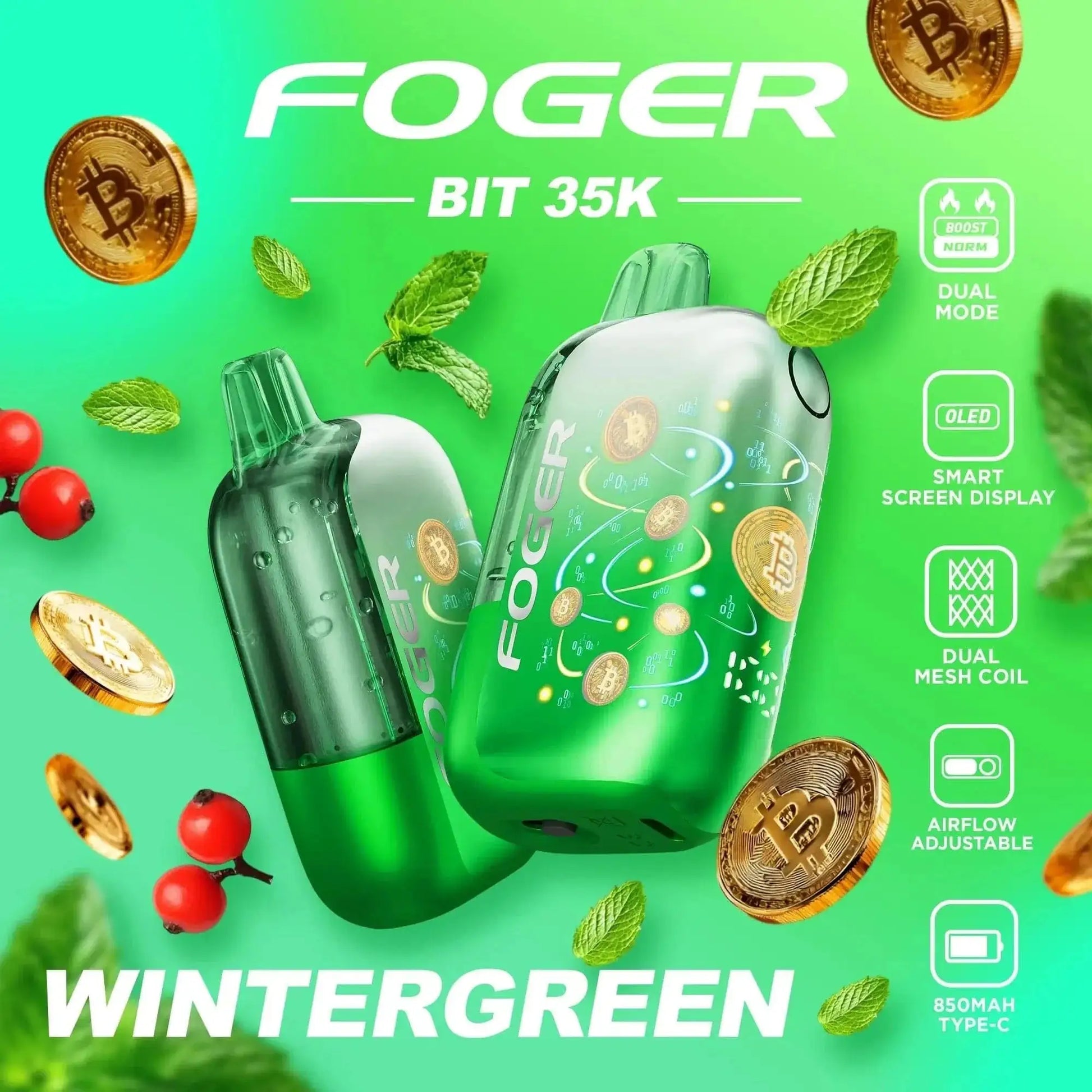 Wintergreen - Foger Bit 35k Disposable Vape JellyPuffs