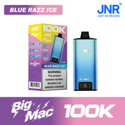 Blue Razz Ice JNR Big Mac 100K disposable vape, iced, 100,000 puffs, 5% nicotine