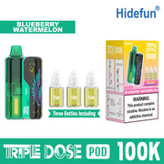 Blueberry Watermelon Hide Fun Triple Dose 100K Kit disposable vape, no ice, 100,000 puffs, 5% nicotine