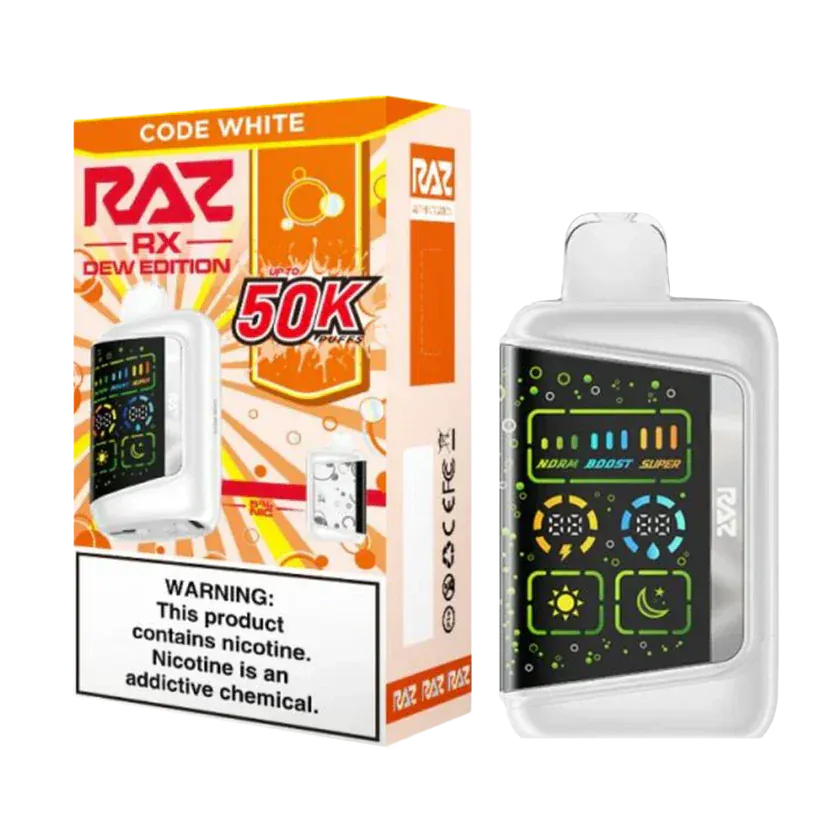 Incode Vape RAZ RX 50K Dew Edition Code White Disposable Vape | 50,000 Puffs