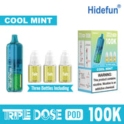 Cool Mint Hide Fun Triple Dose 100K replacement pod, iced, 100,000 puffs, 5% nicotine