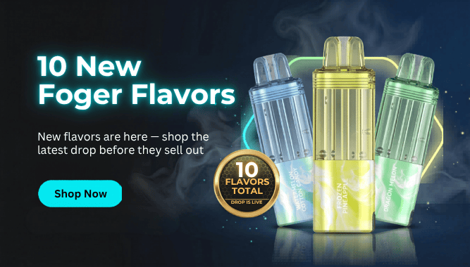 10 new Foger disposable vape flavors now in stock at JellyPuffs — shop the latest drops