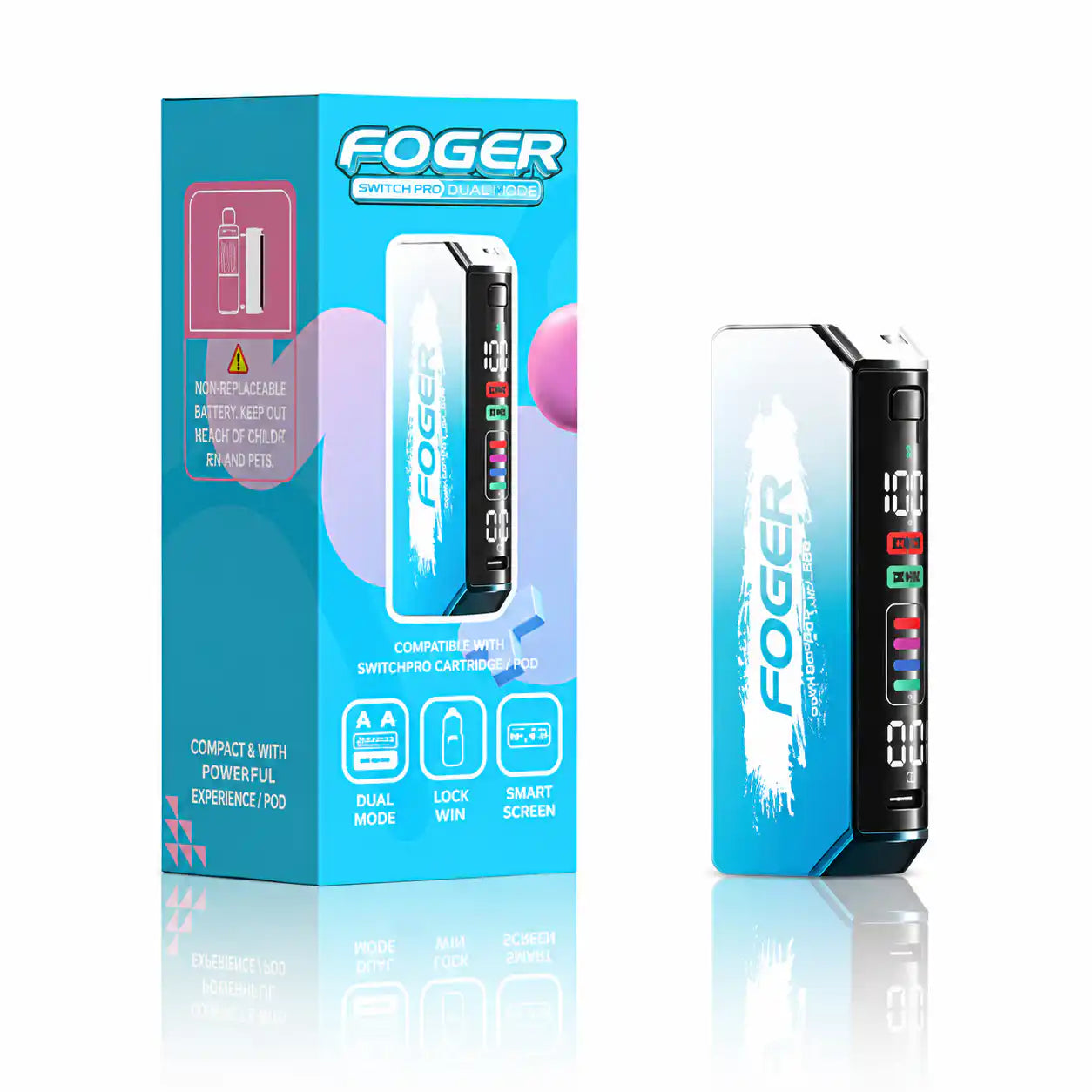 Blue Foger Switch Pro Charging Device – 1200mAh rechargeable battery with Type-C fast charging | JellyPuffs