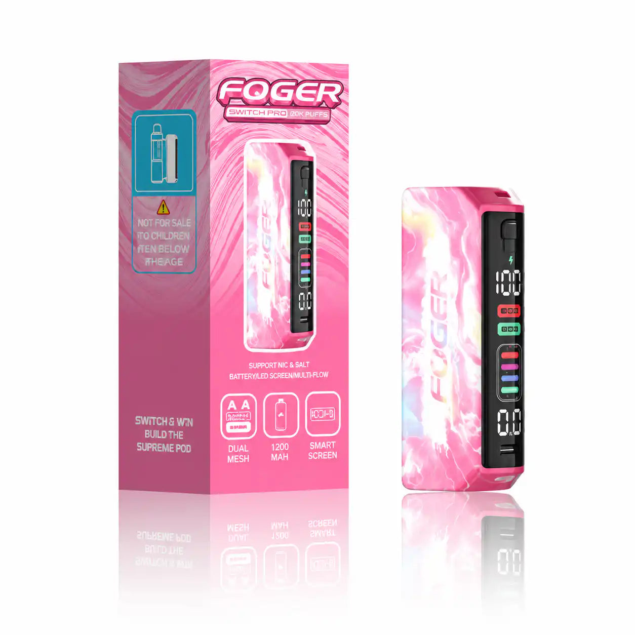 Red Foger Switch Pro Charging Device – 1200mAh rechargeable battery with Type-C fast charging | JellyPuffs