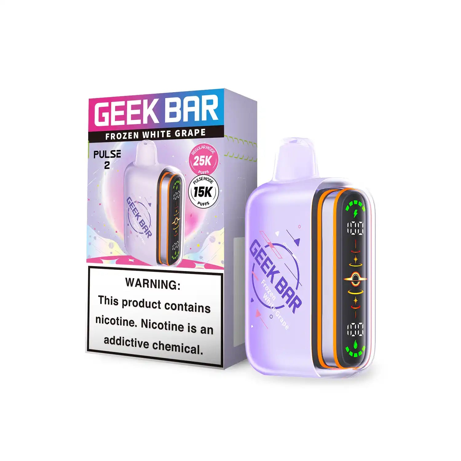 geek bar pulse grape ice Frozen White – 2 25K Vape cloud Juul Pod Disposable Drip Flavour:Green Apple Ice