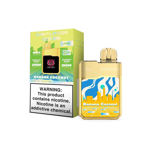 geekbar digiflavor lush 20000 puffs disposable vape Banana Coconut – Geek Bar 20K Options:Checkered Black ak3 pods VOOPOO VINCI PnP-X Replacement