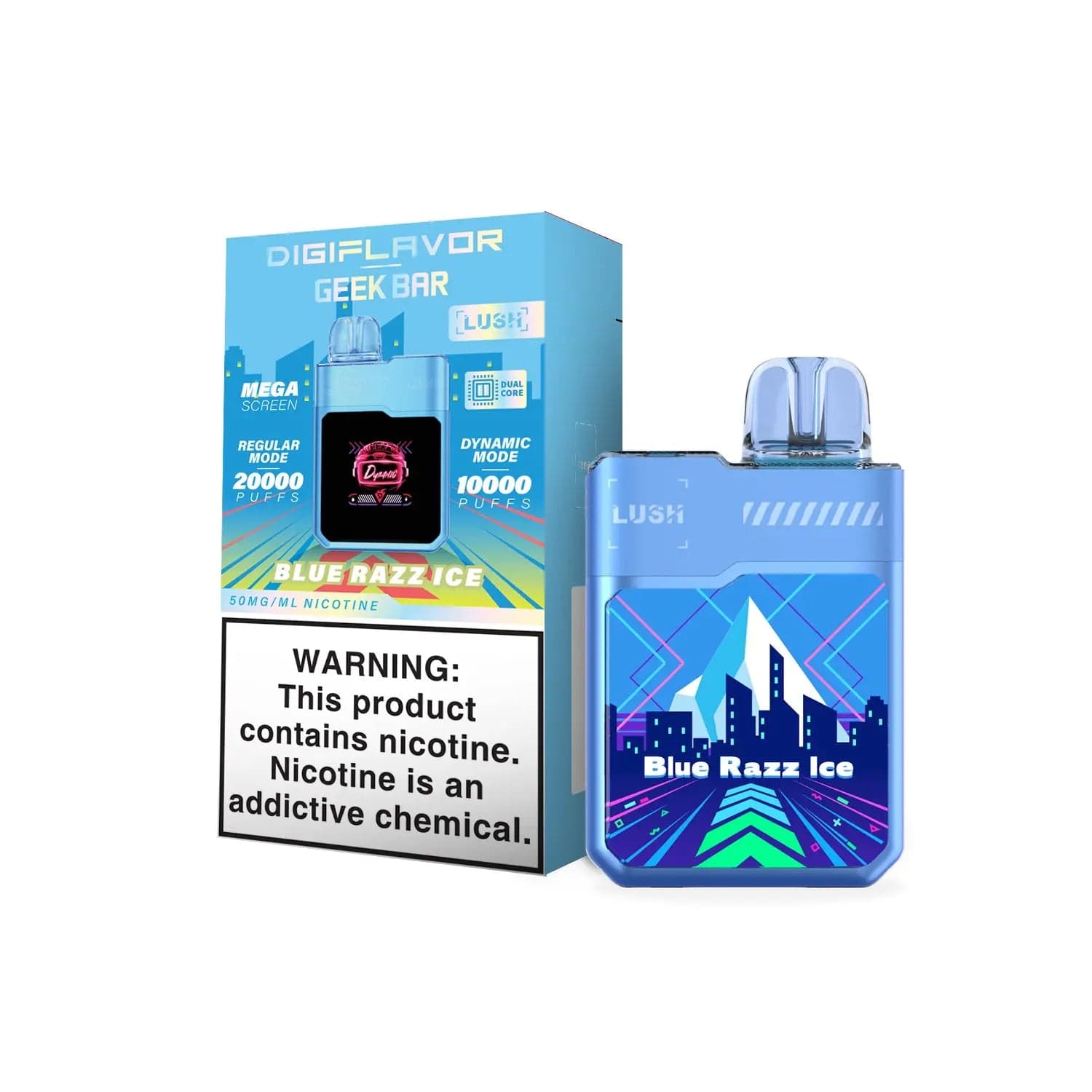 Geek Bar Digiflavor Lush 20k Disposable Vape Blue Razz Ice