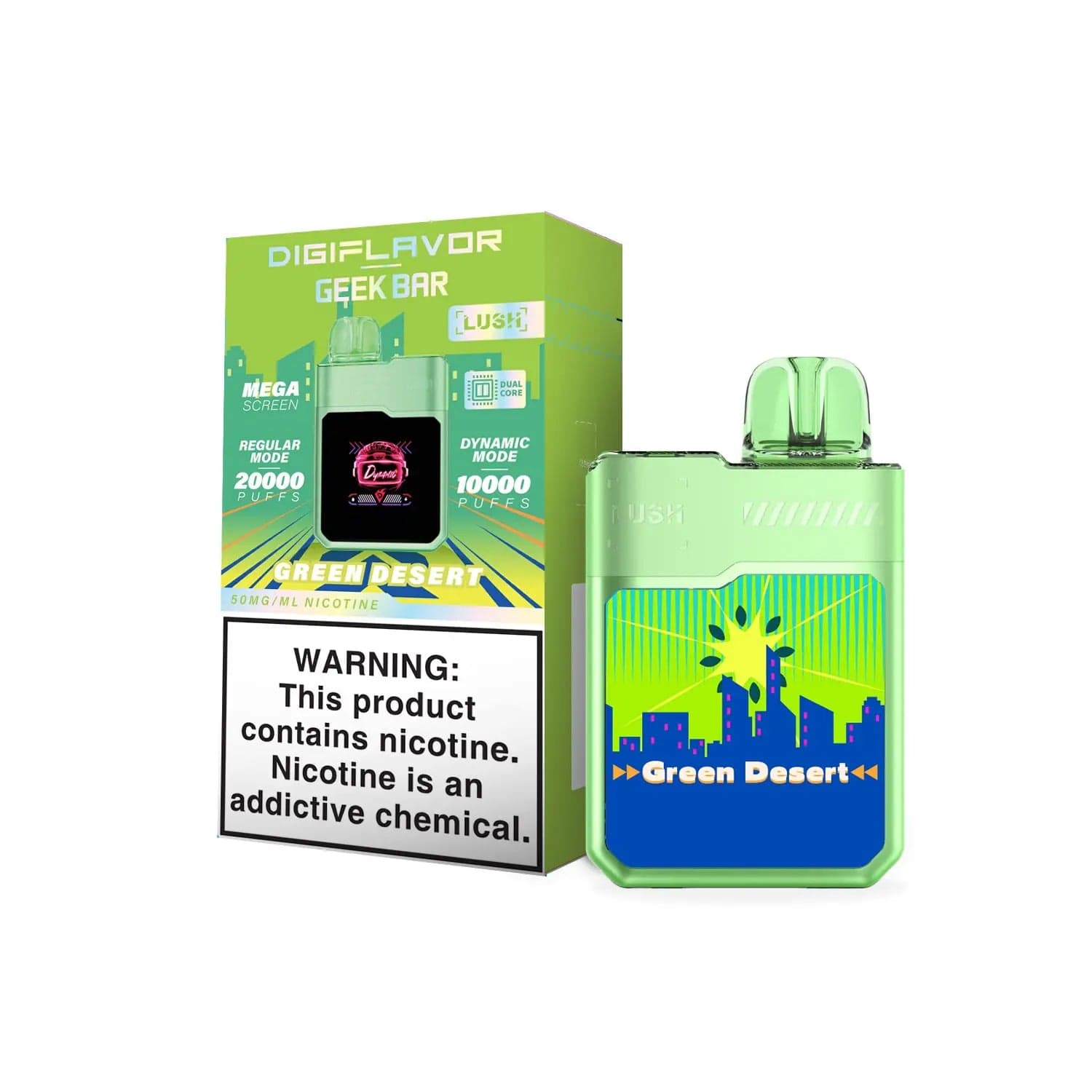 Geek Bar Digiflavor Lush 20k Disposable Vape Green Desert